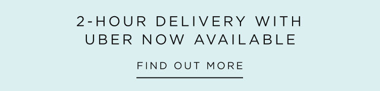 Promotional text for 2-hour delivery with Uber on a light blue background