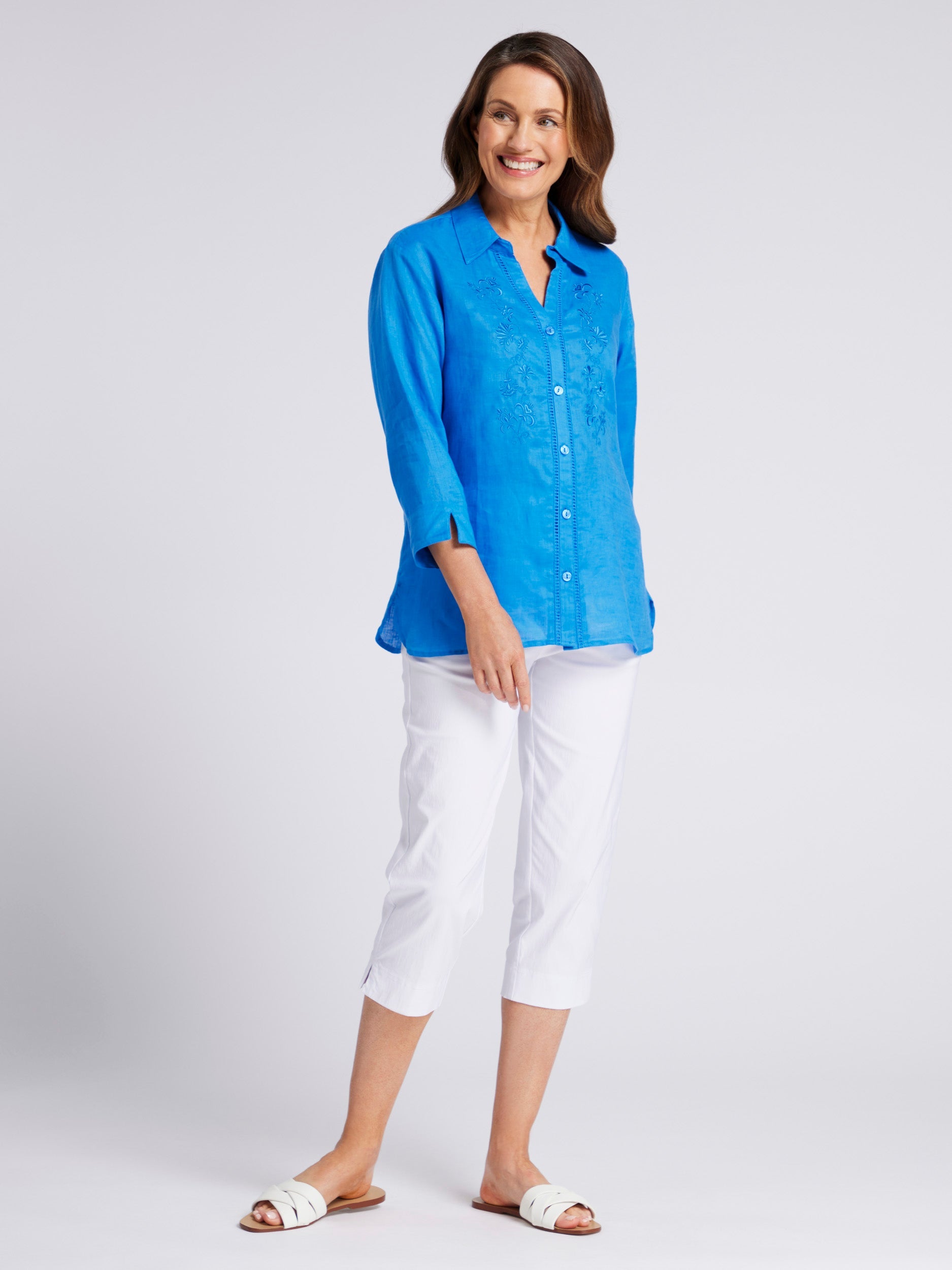 Niya Embroidered 3/4 Sleeve Shirt
