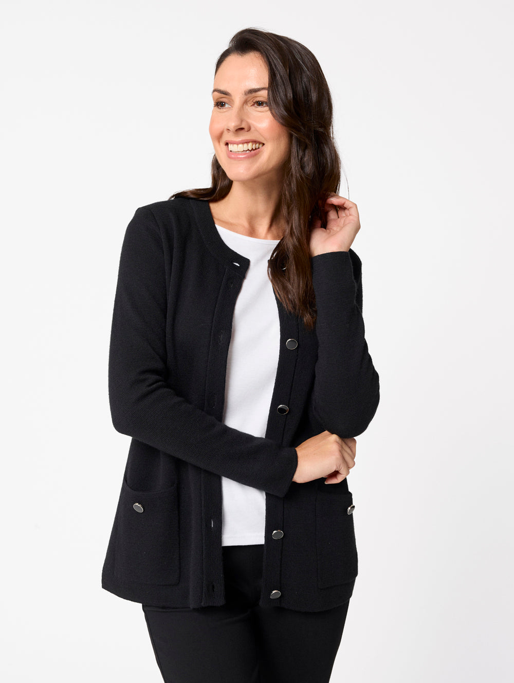 Women's Mabel Cardigan in Black – Black Pepper