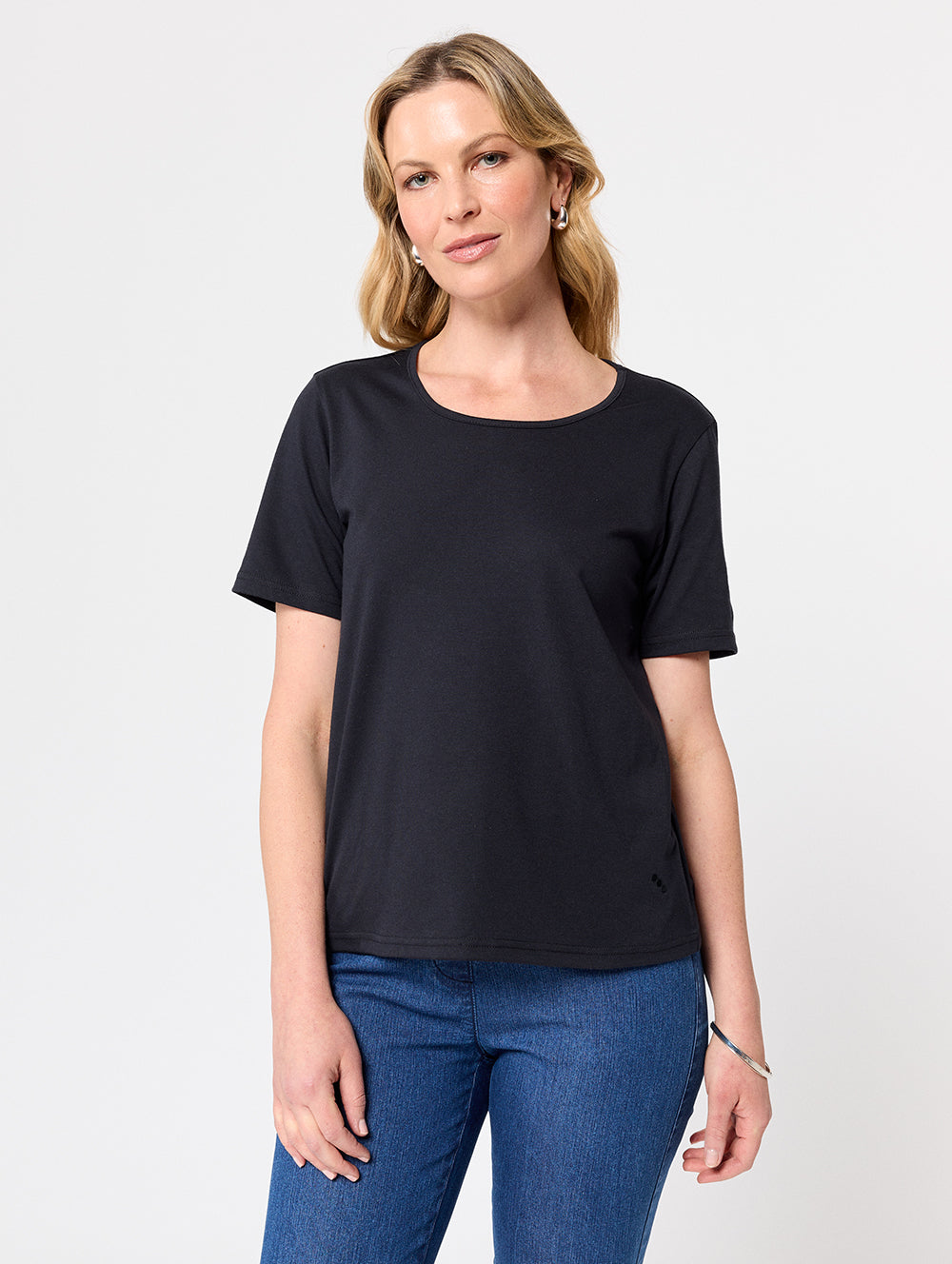 Kinnersly Scoop Neck Tee – Black Pepper - Main Image