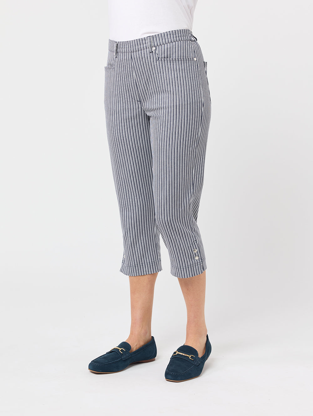 Women's Striped 3/4 Length Pant