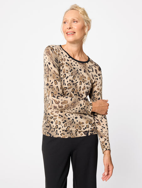 Women's Leopard Print Knit | Black Pepper