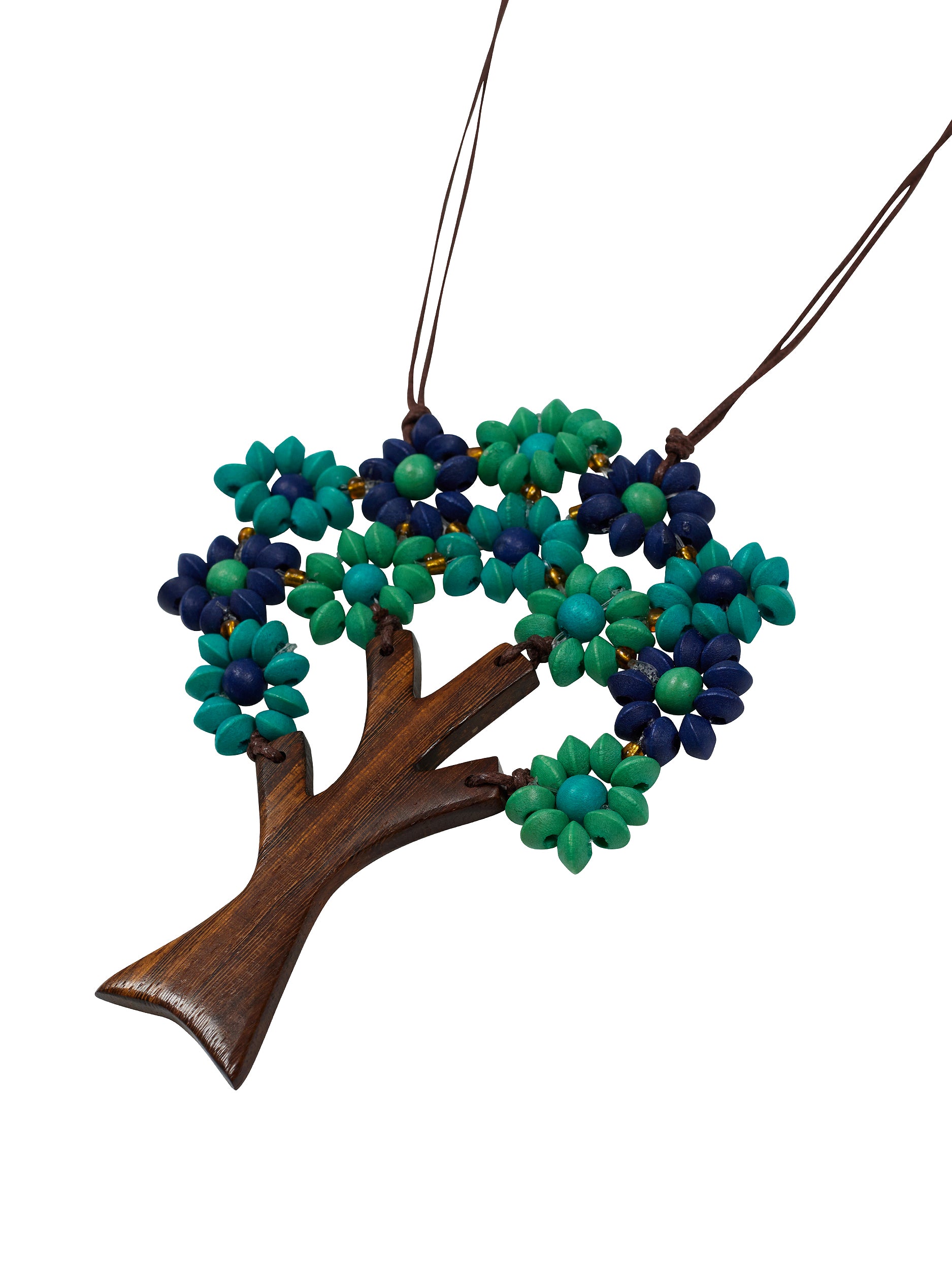 Wooden tree on sale of life necklace