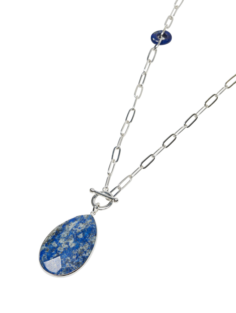 Women's Equisite Stone Pendant Necklace in Serene blue/Silver | Black ...
