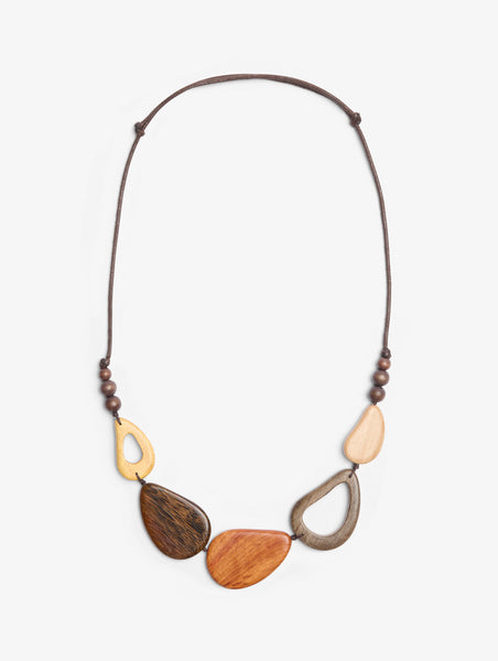 Women's Wooden Chic Necklace – Black Pepper