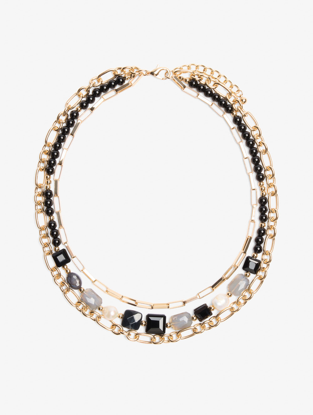 Black and Gold Beaded Necklace