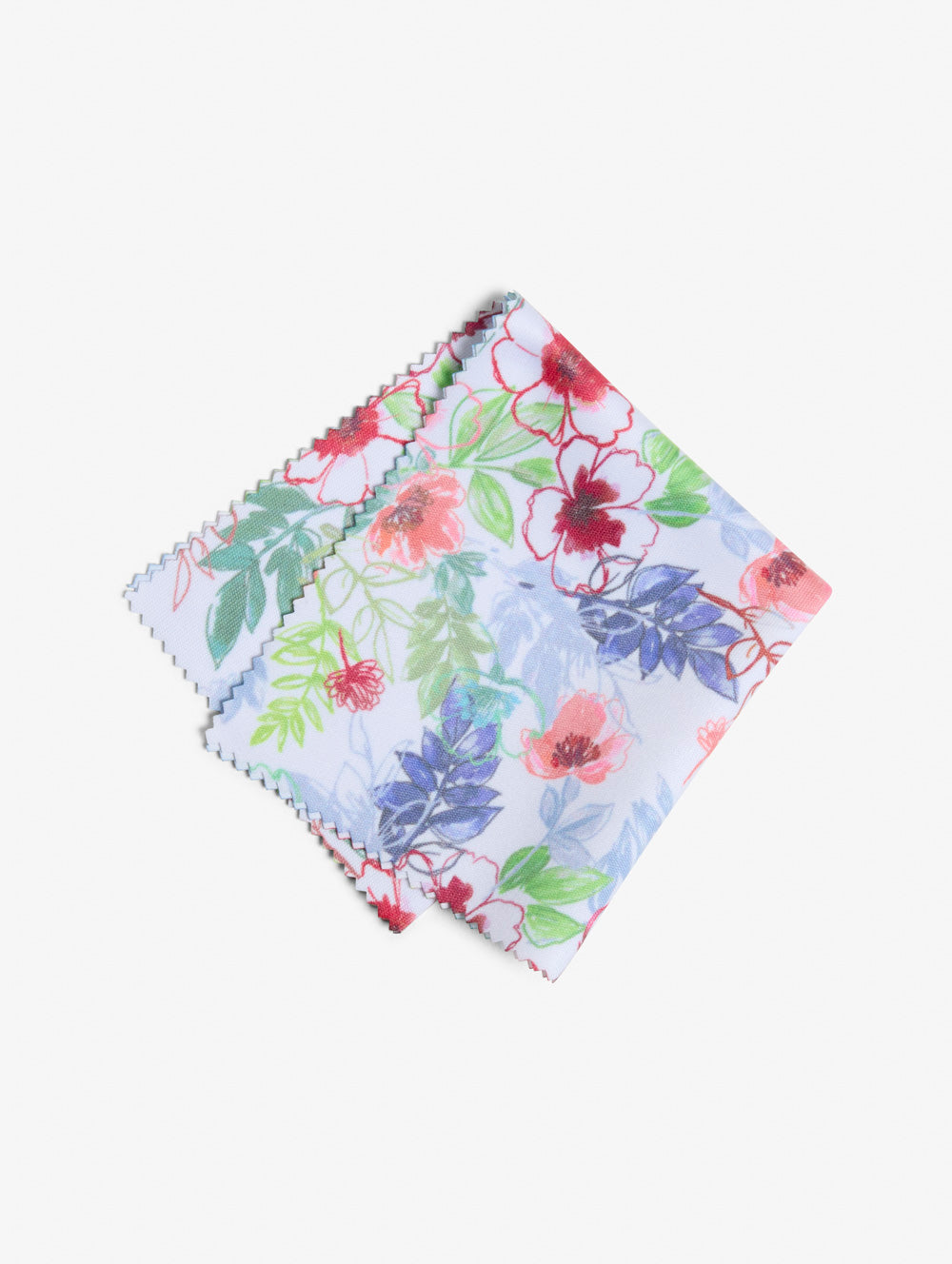 Lynetta Lens Cloth - blue, green, red & white Floral Microfibre | Black ...