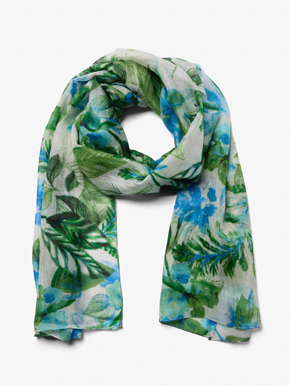 Green Leaf Silk Scarf